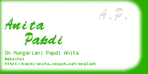 anita papdi business card